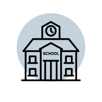 An icon of a school in childcare brooklyn centre.